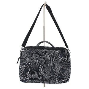 Vera Bradley Laptop Case 15 x 10 x 1.5 Black White Quilted Shoulder Strap Fabric